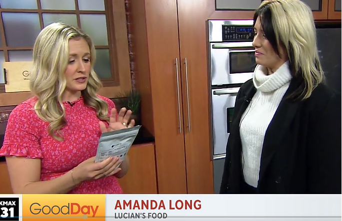 Amanda Long featured on Good Day Sacramento talking about Lucian's Food